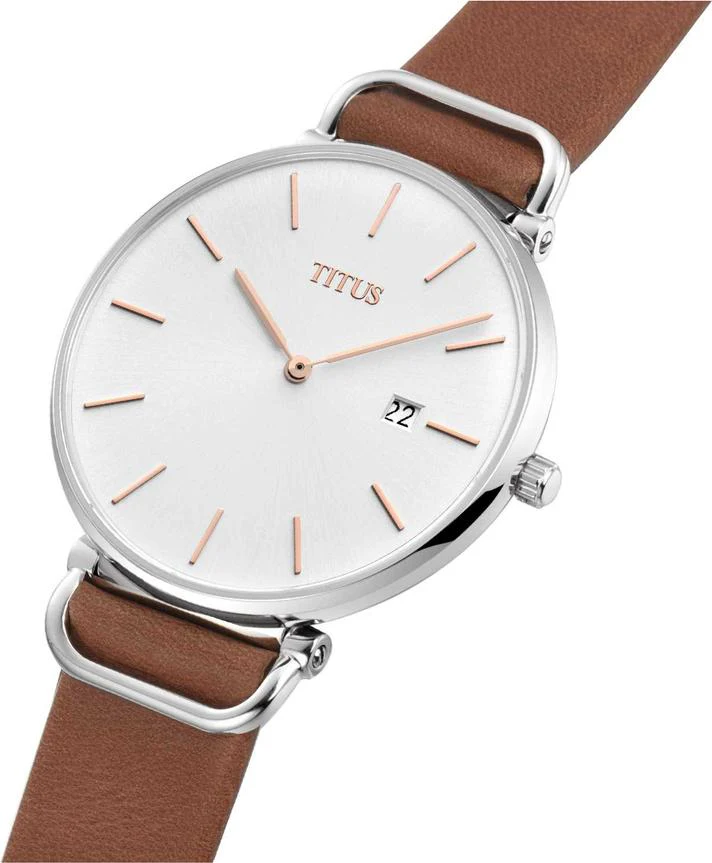 Interlude 2 Hands Date Quartz Leather Watch W06-02995-001 - Image 2