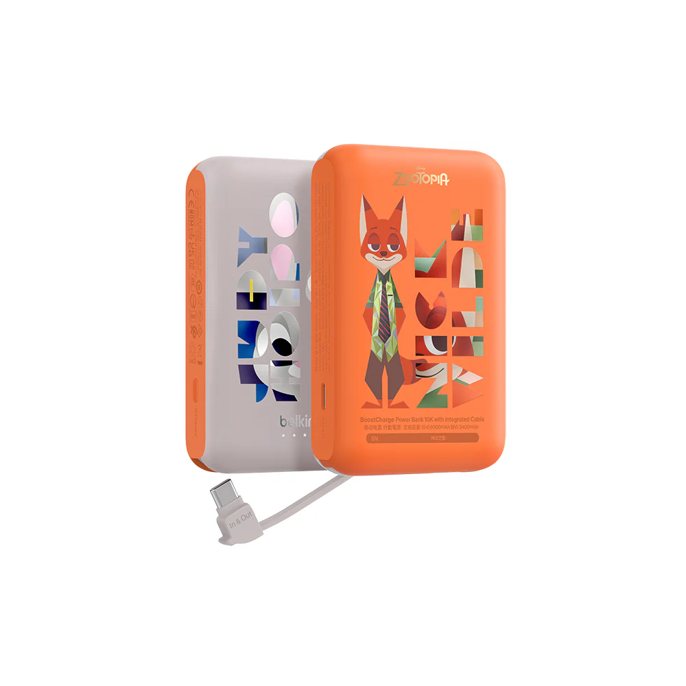 Belkin BoostCharge Power Bank 10K with Integrated Cable (Zootopia, Disney Collection) (Retail price: $300)