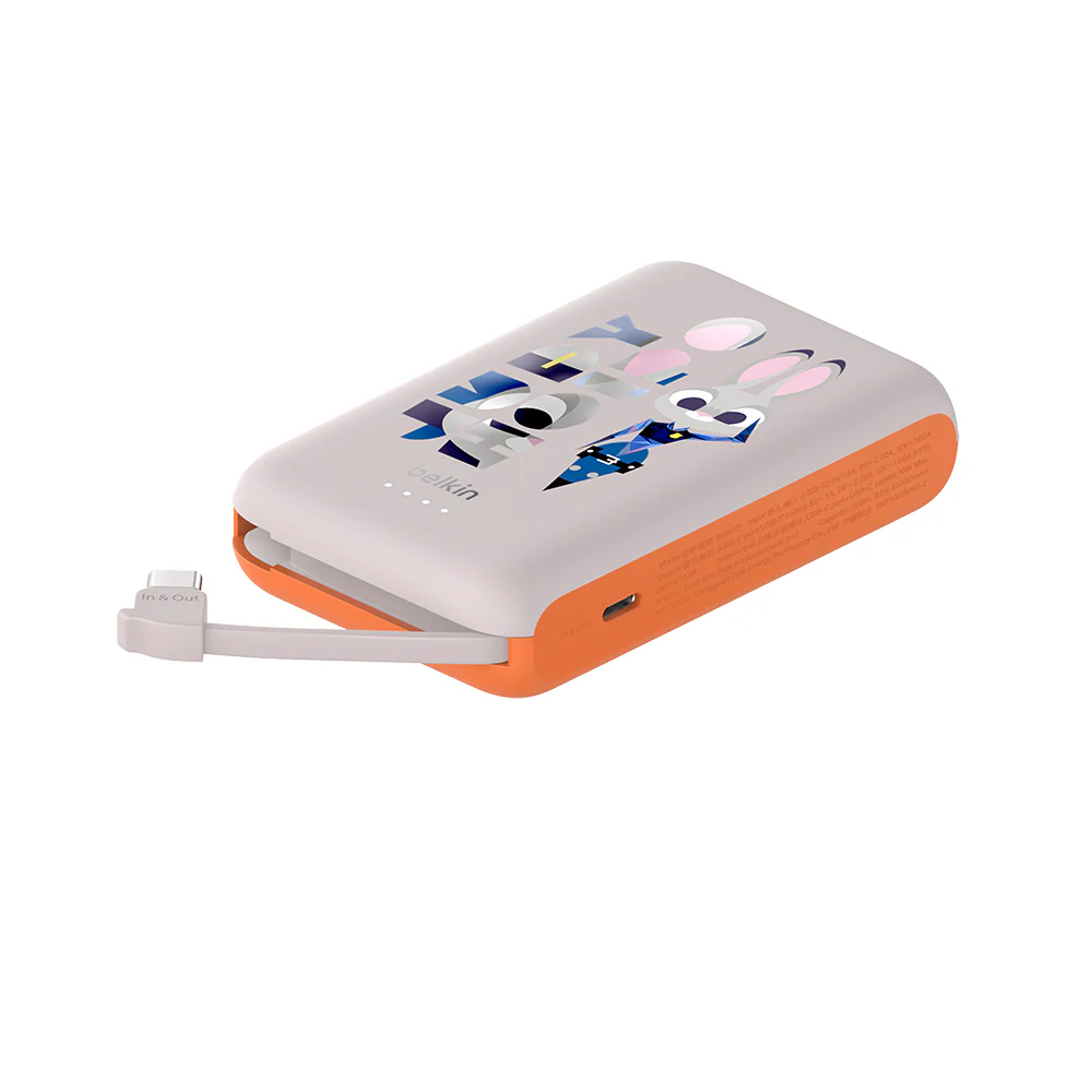Belkin BoostCharge Power Bank 10K with Integrated Cable (Zootopia, Disney Collection) (Retail price: $300) - Image 3