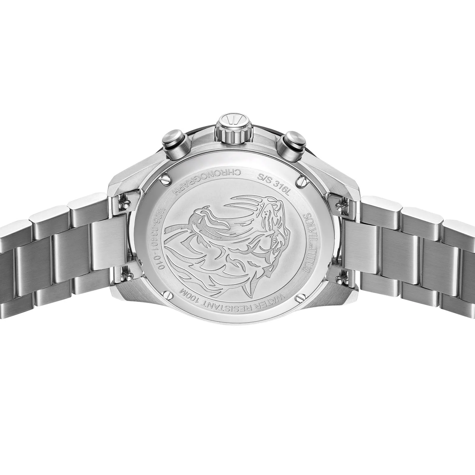 Saber Chronograph Quartz Stainless Steel Watch W06-03401-010 - Image 3