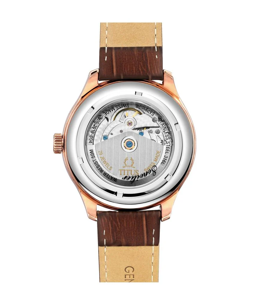 Sonvilier Swiss Made 3 Hands Date Mechanical Leather Watch (W06-02919-004) - Image 3