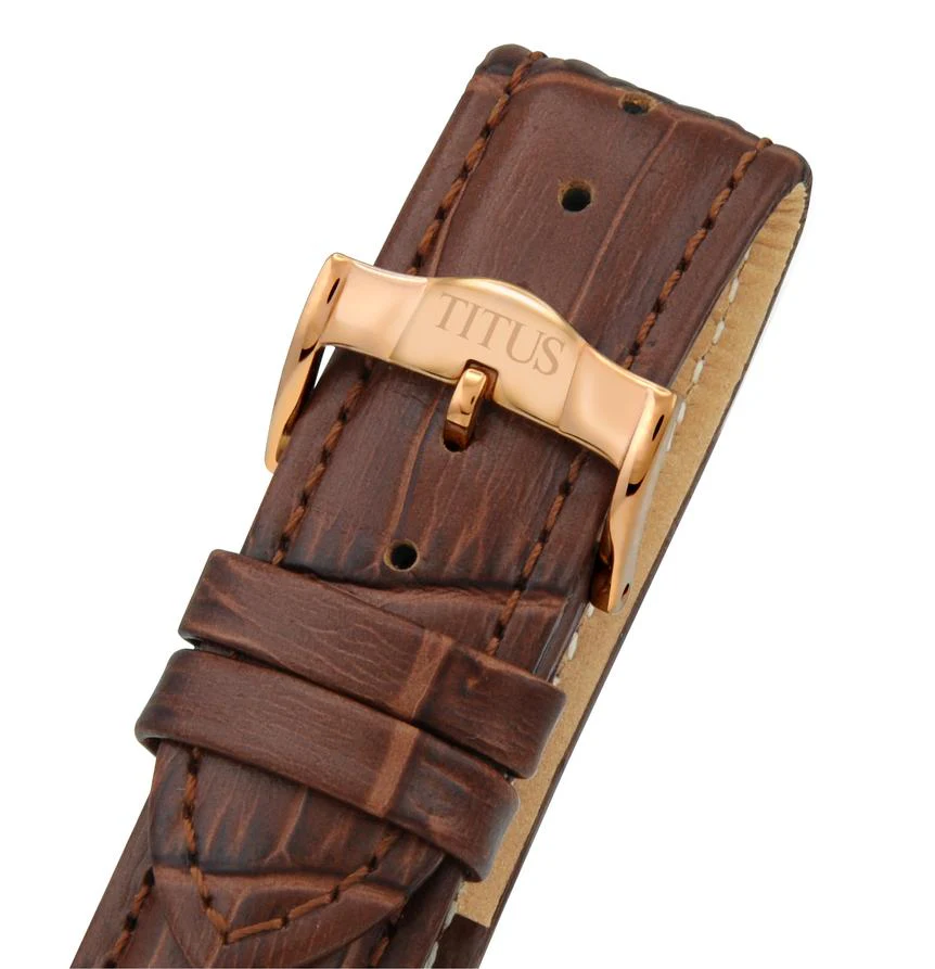 Sonvilier Swiss Made 3 Hands Date Mechanical Leather Watch (W06-02919-004) - Image 4