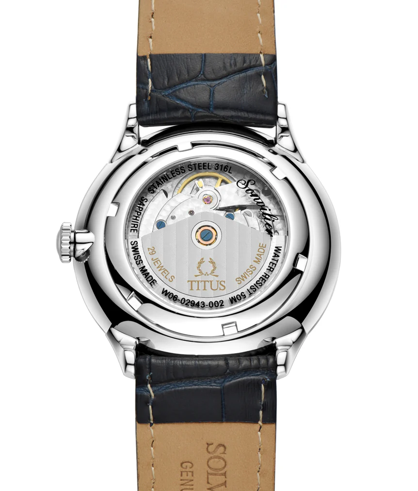 Sonvilier Swiss Made 3 Hands Date Mechanical Leather Watch(W06-02943-002) - Image 3