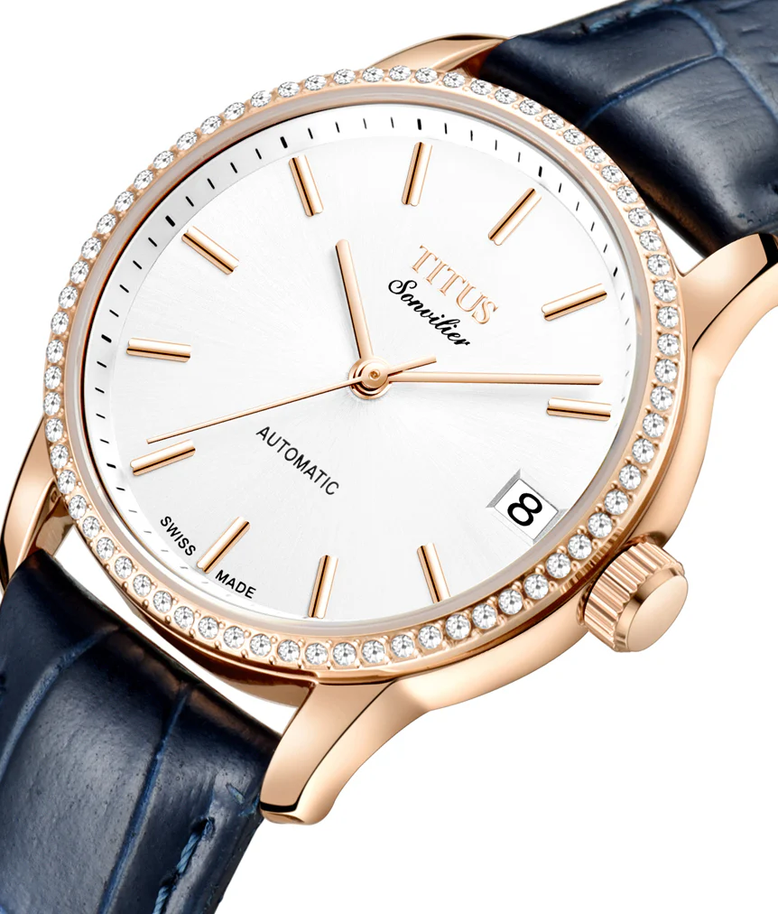 Sonvilier Swiss Made 3 Hands Date Mechanical Leather Watch (W06-03168-002) - Image 2