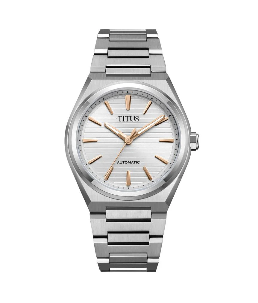 Vinyl 3 Hands Mechanical Stainless Steel Watch W06-03402-006