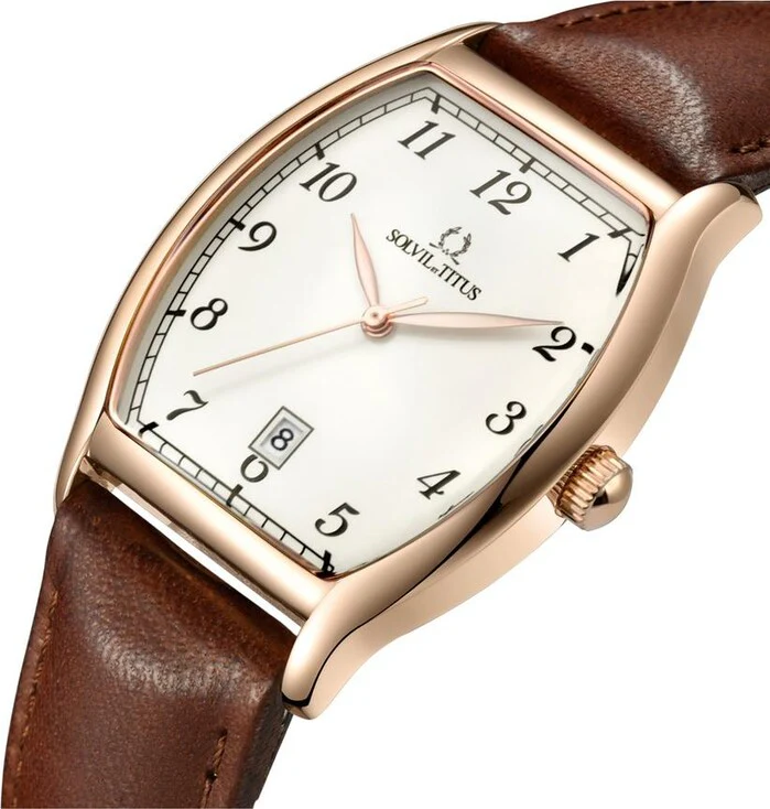 Barista 3 Hands Date Quartz Leather Watch (W06-02824-007) - Image 2