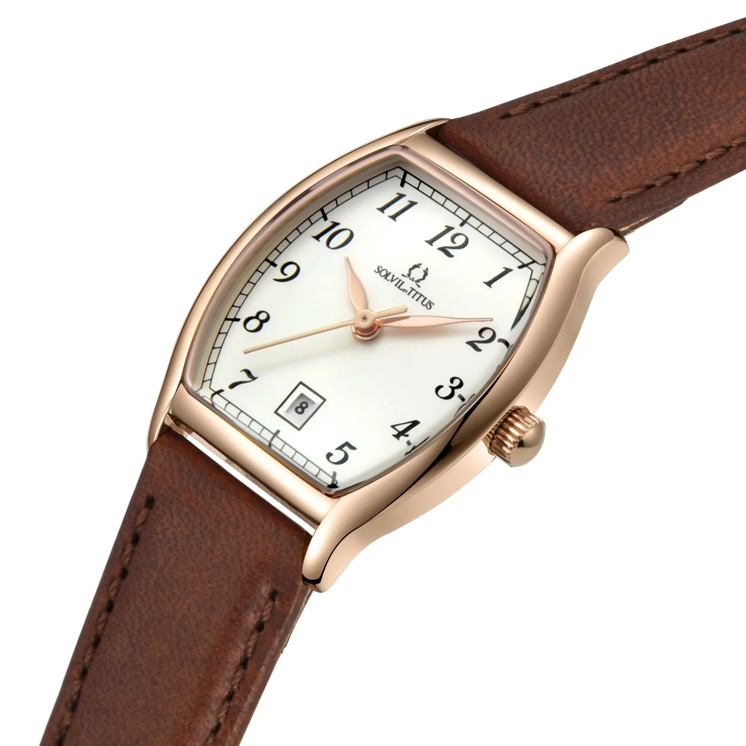 Barista 3 Hands Date Quartz Leather Watch W06-02825-009 - Image 2
