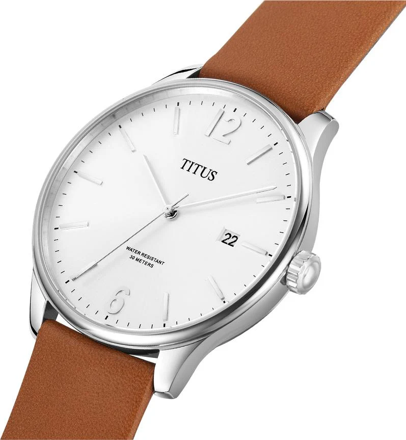 Interlude 3 Hands Date Quartz Leather Watch (W06-02937-001) - Image 2