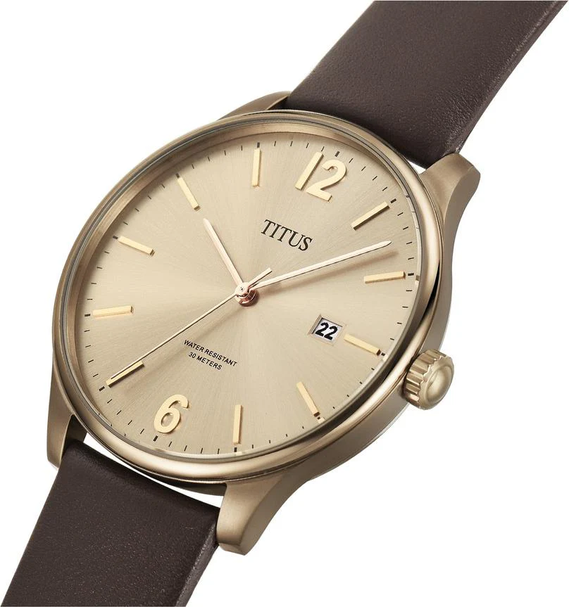 Interlude 3 Hands Date Quartz Leather Watch W06-02937-002 - Image 2