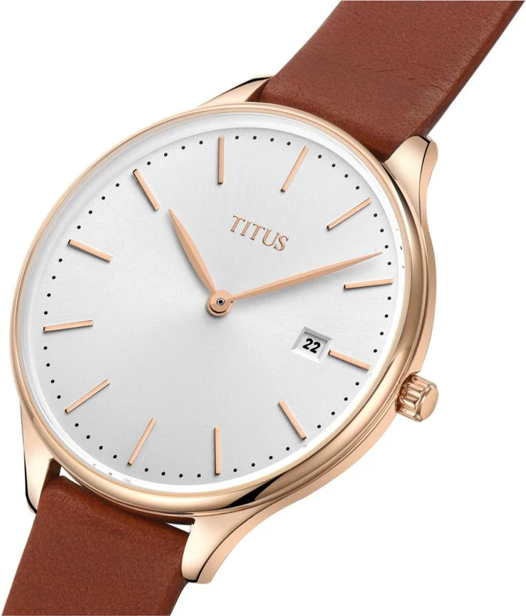 Interlude 2 Hands Date Quartz Leather Watch W06-02963-006 - Image 2