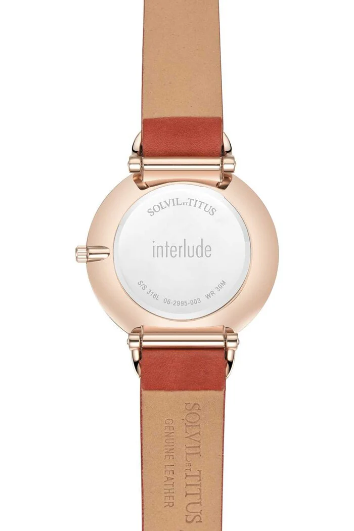 Interlude 2 Hands Date Quartz Leather Watch W06-02995-003 - Image 3