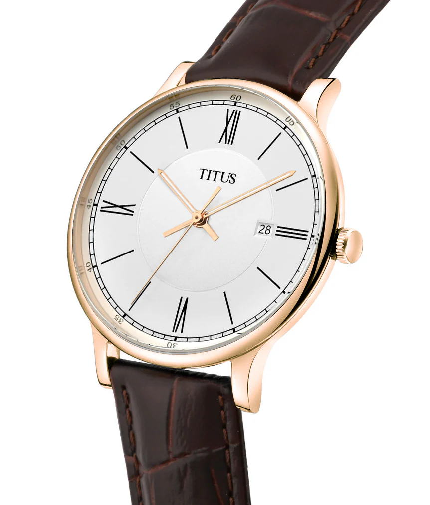 Classicist 3 Hands Quartz Leather Watch (W06-03044-006) - Image 2