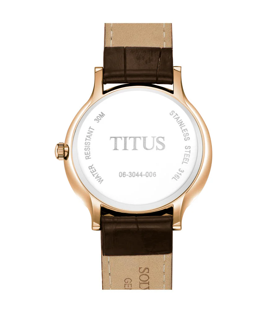 Classicist 3 Hands Quartz Leather Watch (W06-03044-006) - Image 3