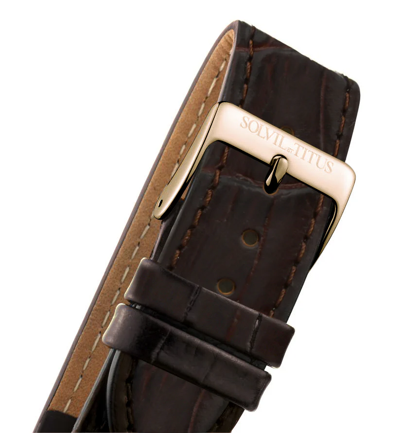 Classicist 3 Hands Quartz Leather Watch (W06-03044-006) - Image 4