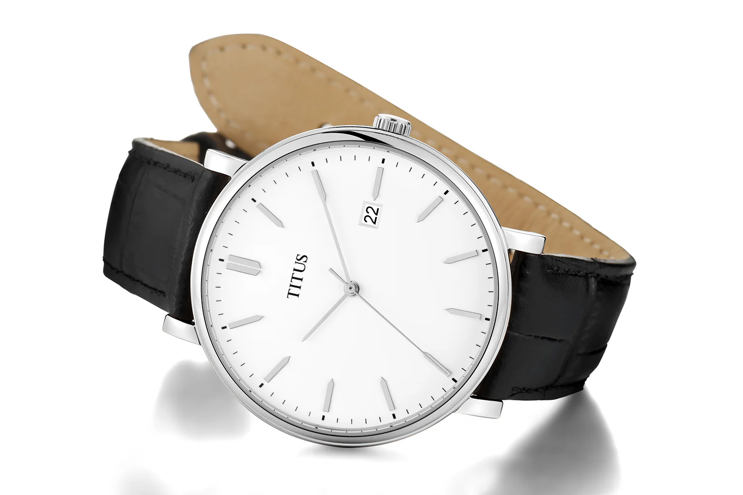 Classicist 3 Hands Date Quartz Leather Watch (W06-03098-001) - Image 2