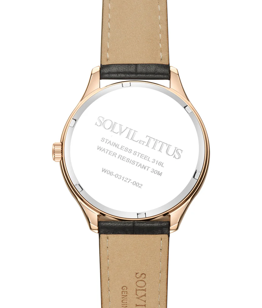 Zeitgeist 3 Hands Quartz Leather Watch (W06-03127-002) - Image 3