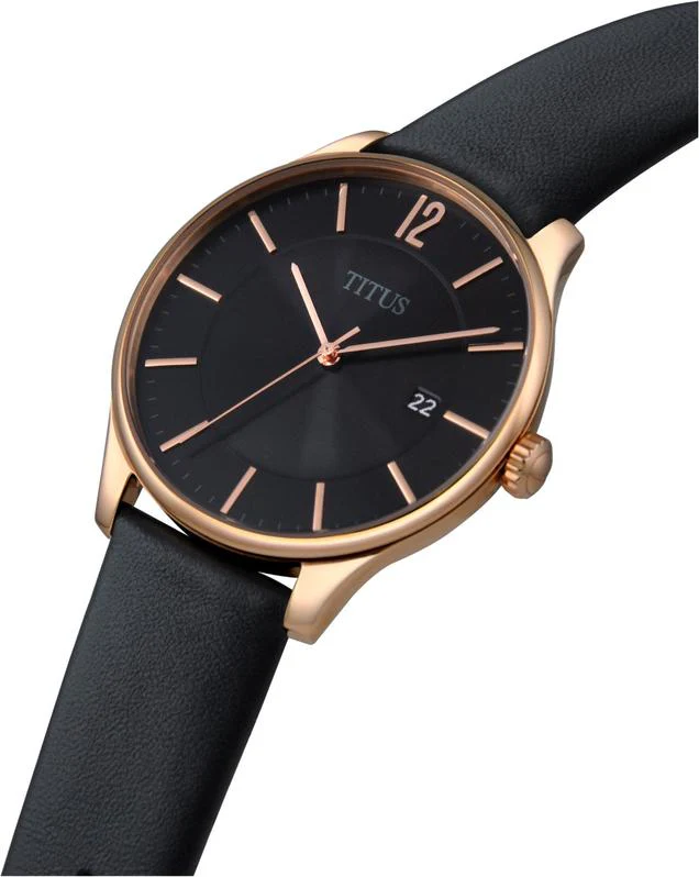 Interlude 3 Hands Date Quartz Leather Watch W06-03137-003 - Image 2
