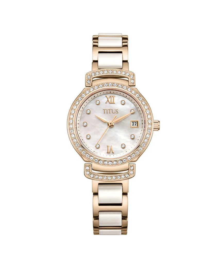 Fair Lady 3 Hands Date Quartz Stainless Steel with Ceramic Watch  W06-03139-014