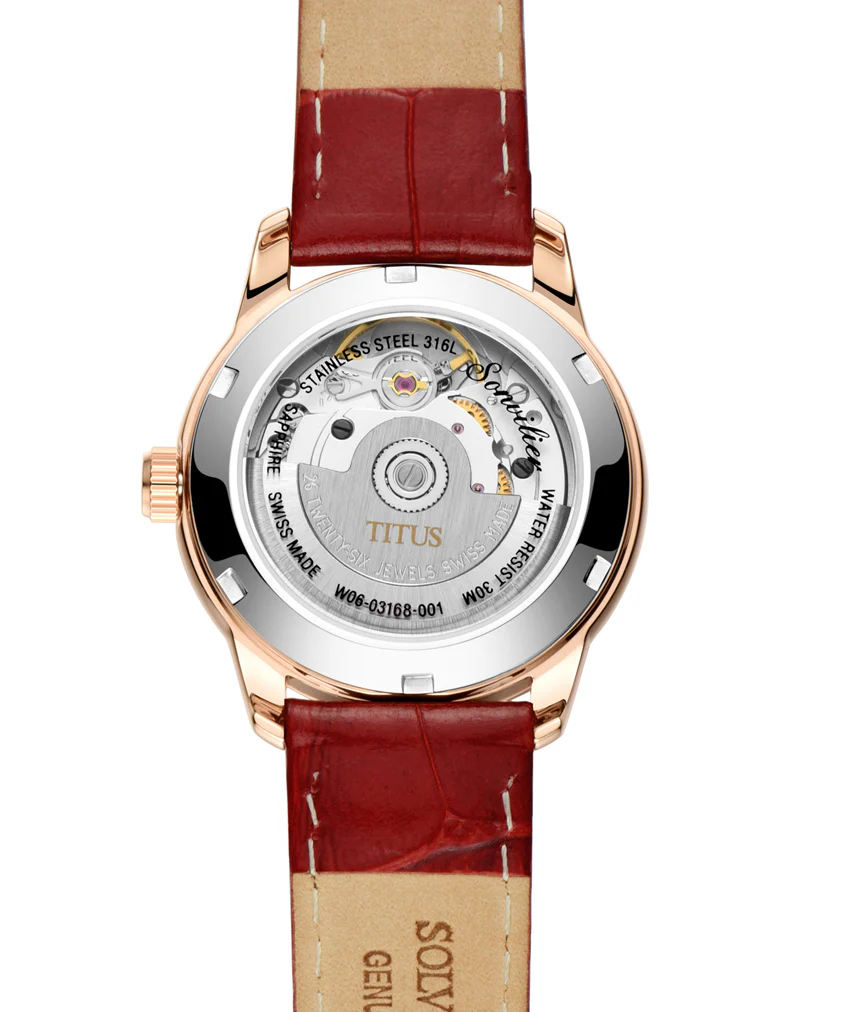 Sonvilier 3 Hands Date Mechanical Leather Watch W06-03168-001 - Image 3