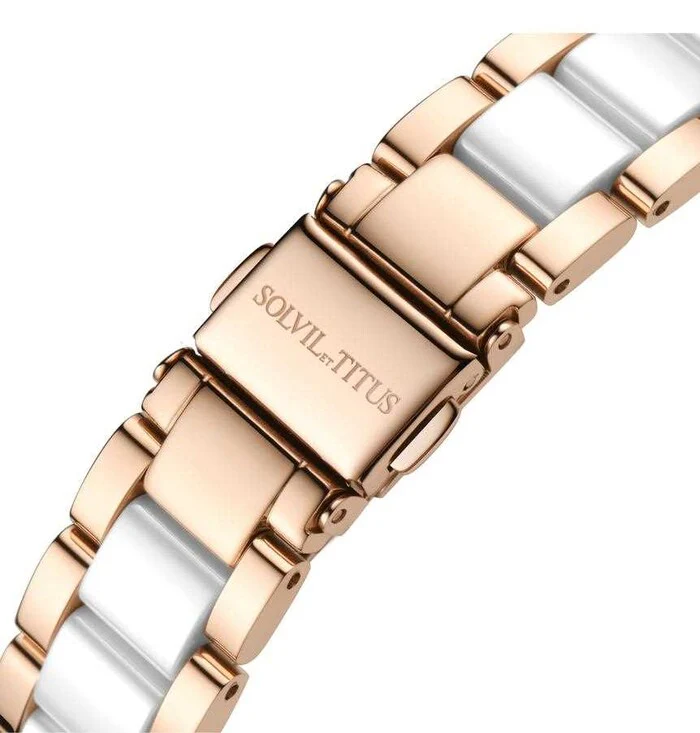 Chandelier 3 Hands Date Quartz Stainless Steel with Ceramic Watch (W06-03191-002) - Image 4
