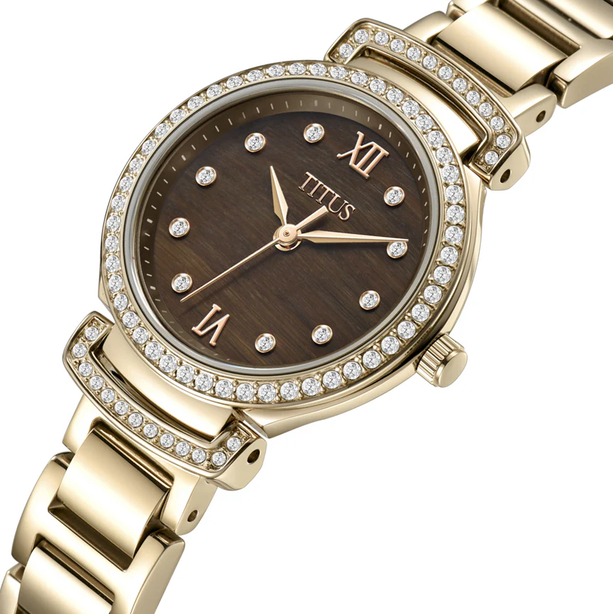 Fair Lady 3 Hands Quartz Tiger Eyes Stainless Steel Watch (W06-03215-002) - Image 2