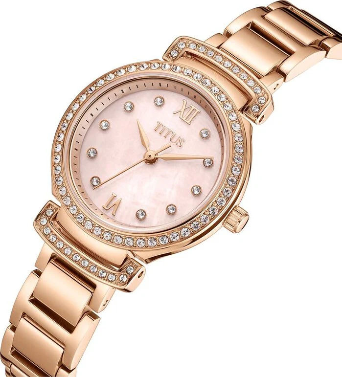 Fair Lady 3 Hands Quartz Stainless Steel Rose Quartz Watch (W06-03215-003) - Image 2