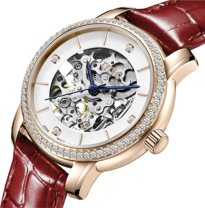 Fashionista 3 Hands Mechanical Skeleton Leather Watch (W06-03232-003) - Image 2