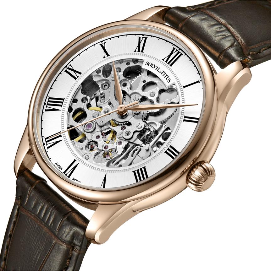 Classic 3 Hands Mechanical Skeleton Stainless Steel Watch (W06-03234-004) - Image 2