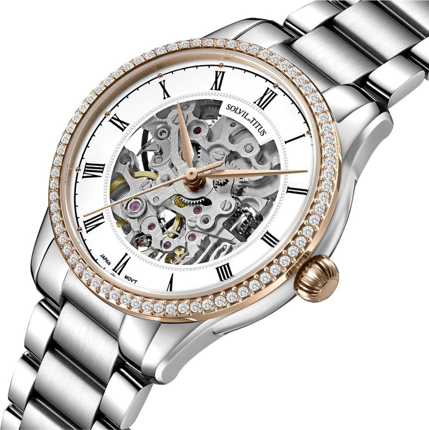 Classic 3 Hands Mechanical Skeleton Stainless Steel Watch (W06-03235-001) - Image 2