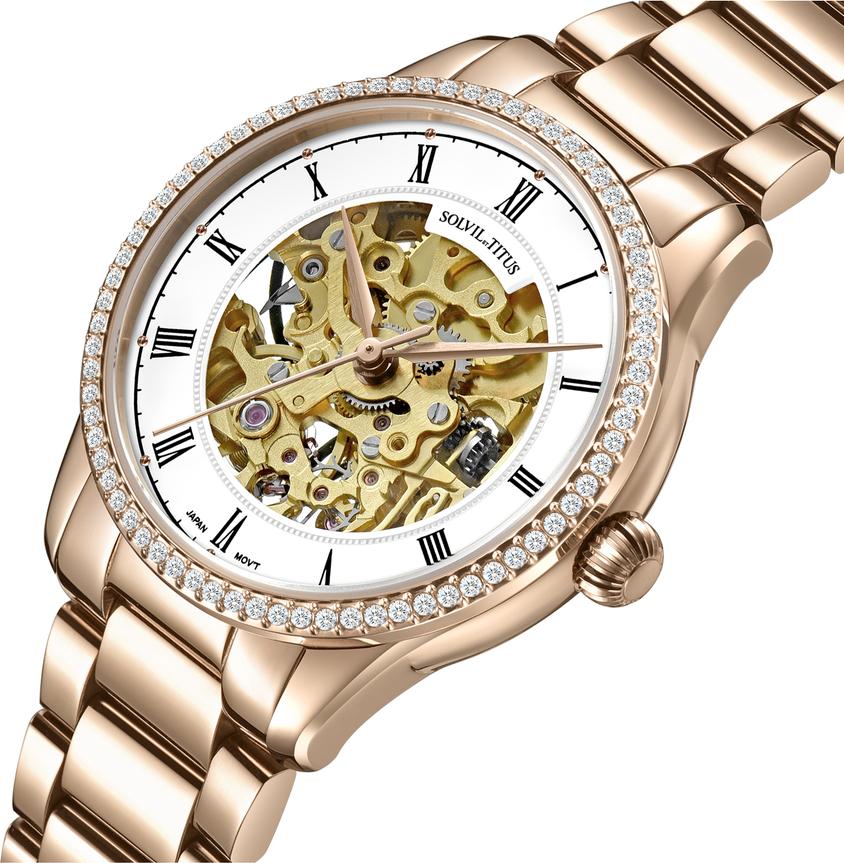 Classic 3 Hands Mechanical Skeleton Stainless Steel Watch (W06-03235-002) - Image 2