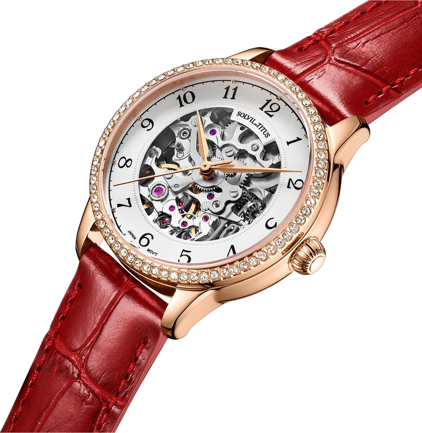 Enlight 3 Hands Mechanical Leather Watch W06-03235-005 - Image 2