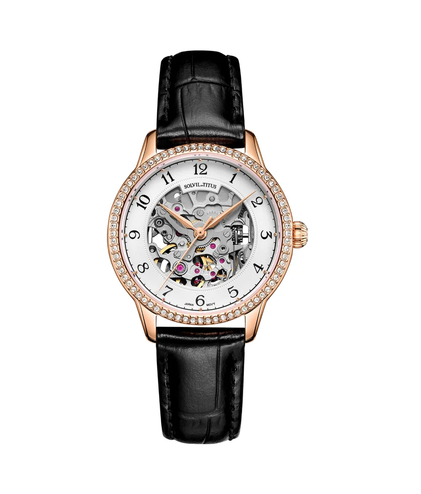 Classic 3 Hands Mechanical Skeleton Stainless Steel Watch (W06-03235-006)