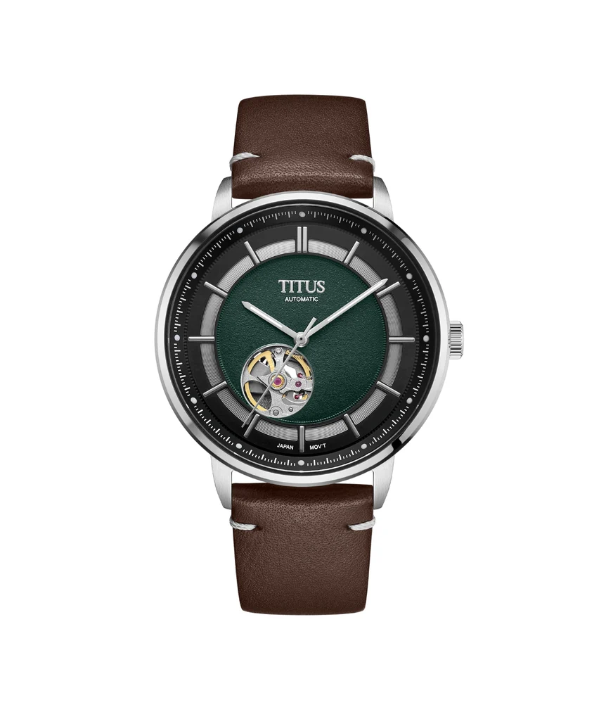 Enlight 3 Hands Mechanical Skeleton Leather Watch (W06-03277-004)