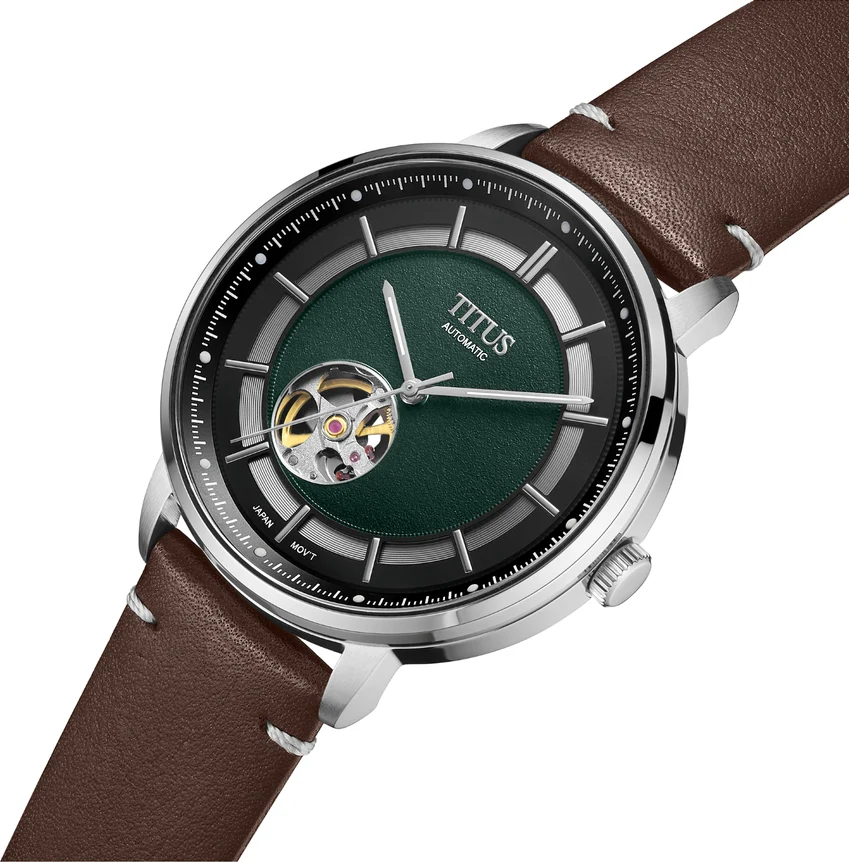 Enlight 3 Hands Mechanical Skeleton Leather Watch (W06-03277-004) - Image 2