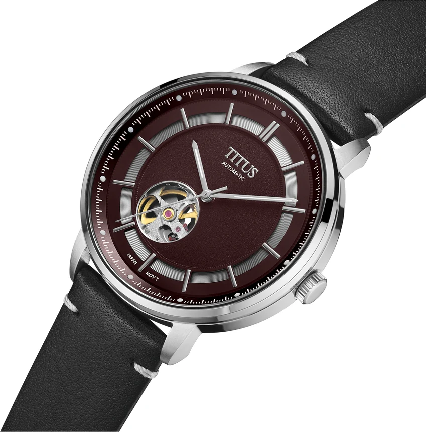 Enlight 3 Hands Mechanical Skeleton Leather Watch (W06-03277-005) - Image 2
