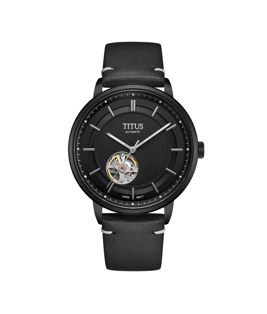Enlight 3 Hands Mechanical Skeleton Leather Watch (W06-03277-008)