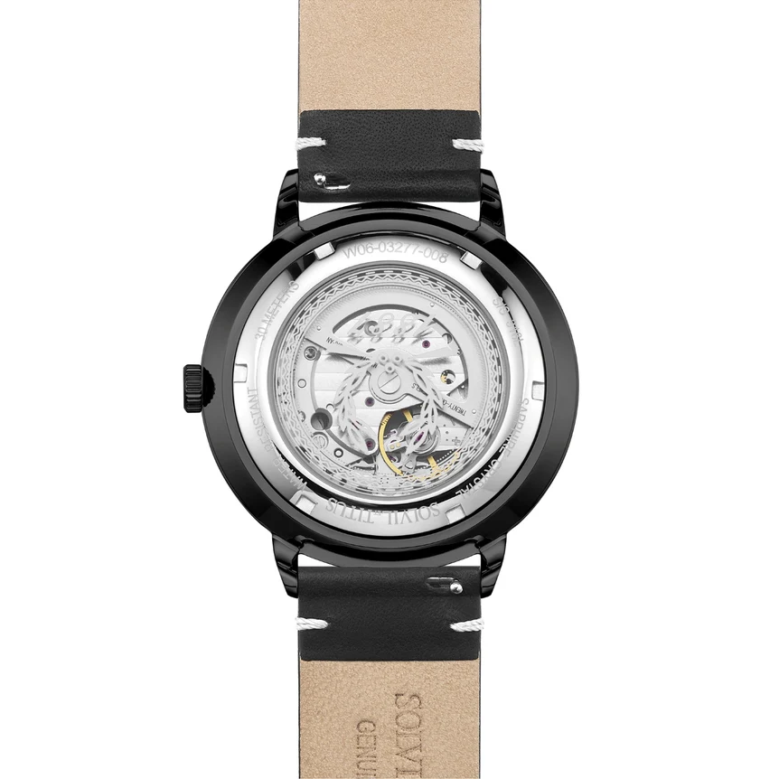 Enlight 3 Hands Mechanical Skeleton Leather Watch (W06-03277-008) - Image 3