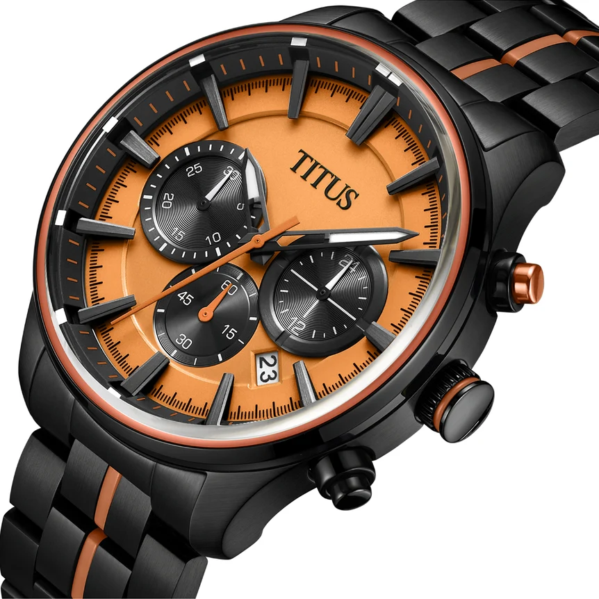 Saber Chronograph Quartz Stainless Steel Watch (W06-03282-003) - Image 2
