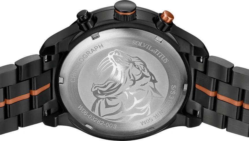 Saber Chronograph Quartz Stainless Steel Watch (W06-03282-003) - Image 3