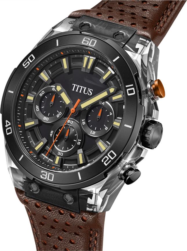 Modernist Chronograph Quartz Leather Watch (W06-03285-006) - Image 2