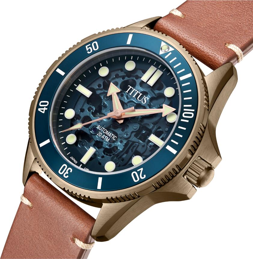 Valor 3 Hands Mechanical Skeleton Leather Watch (W06-03296-006) - Image 2