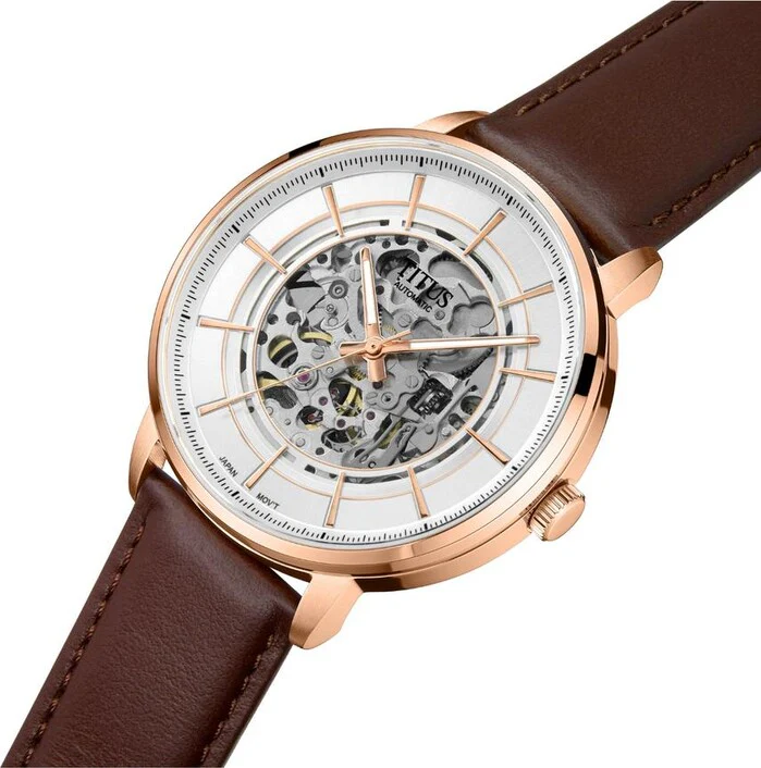 Enlight 3 Hands Mechanical Skeleton Leather Watch (W06-03305-005) - Image 2