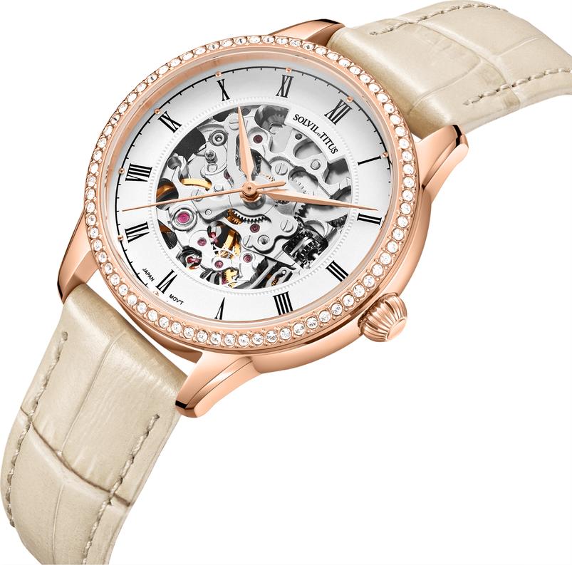 Classic 3 Hands Skeleton Mechanical Leather Watch (W06-03311-006) - Image 2