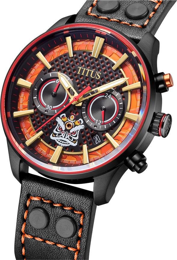 Saber "Lion Dance" Chronograph Quartz Leather Watch W06-03318-003 - Image 2