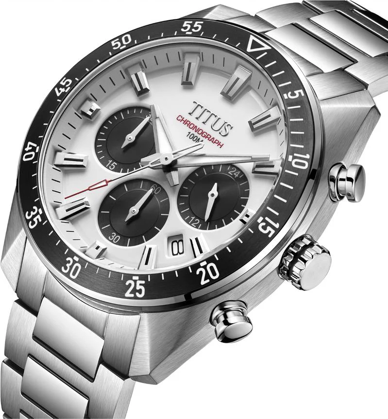 Modernist Chronograph Quartz Stainless Steel Watch (W06-03338-001) - Image 2