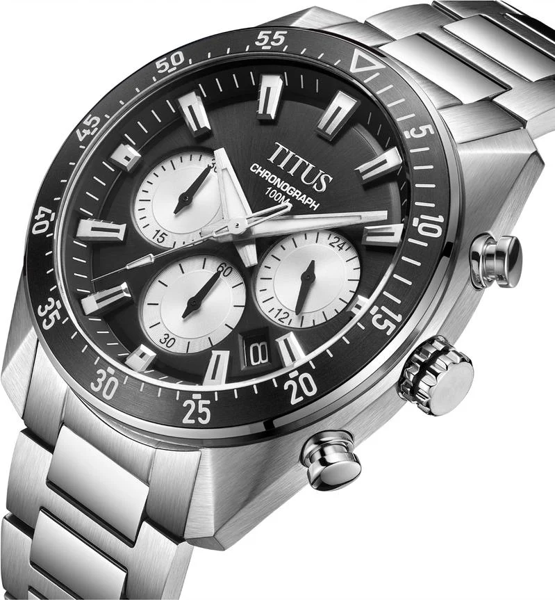 Modernist Chronograph Quartz Stainless Steel Watch (W06-03338-002) - Image 2