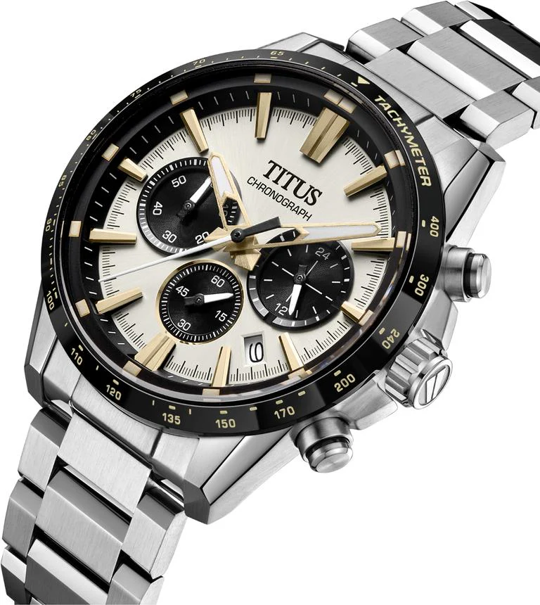 Saber Chronograph Quartz Stainless Steel Watch  W06-03401-004 - Image 2