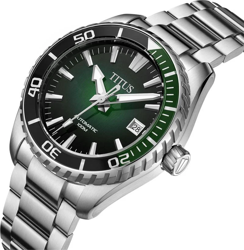 Saber 3 Hands Date Automatic Stainless Steel Watch W06-03423-002 - Image 2
