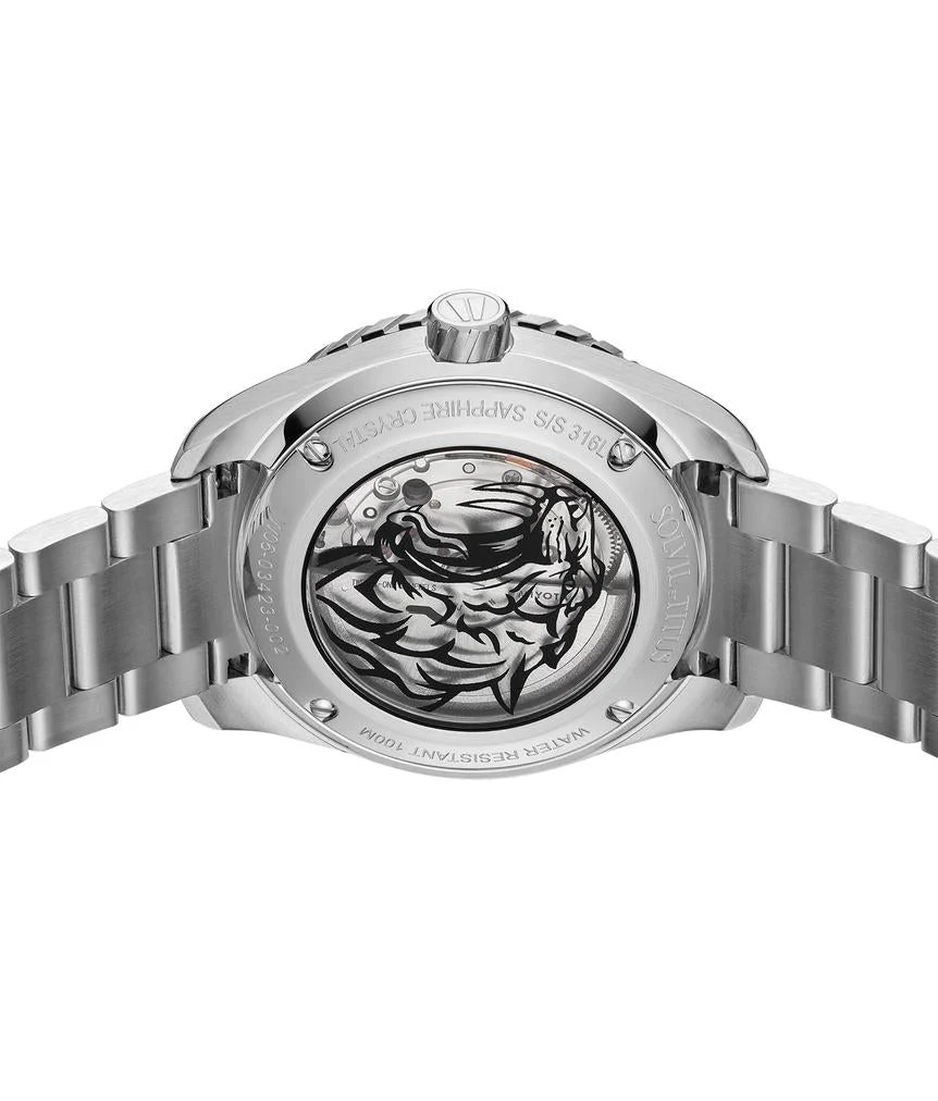 Saber 3 Hands Date Automatic Stainless Steel Watch W06-03423-002 - Image 3